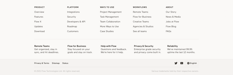 Flow
				footer ui component
