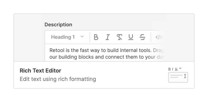 Retool
				card ui component