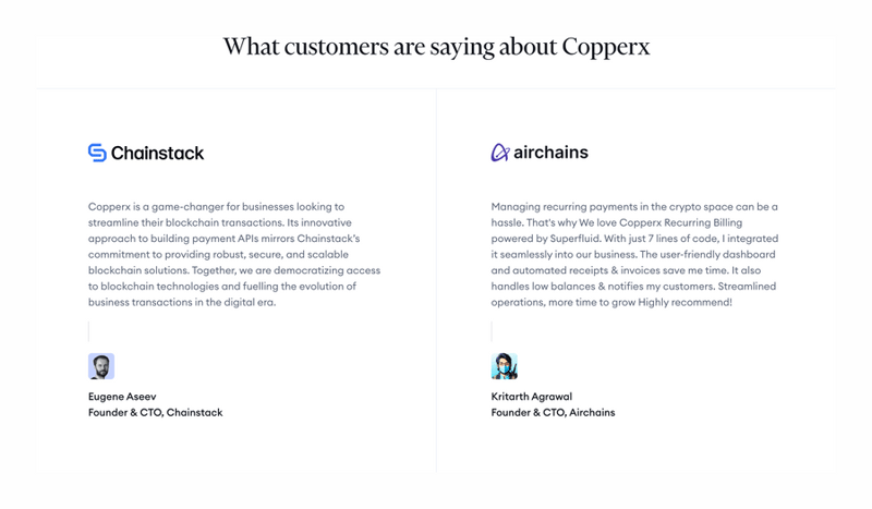 Copperx
				testimonial ui component