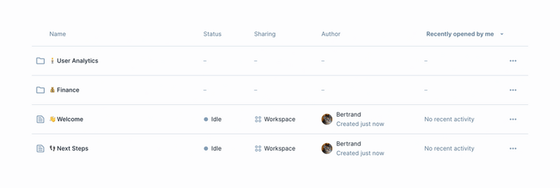 Deepnote
				table ui component