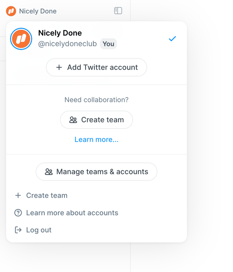 Typefully
				dropdown menu ui component