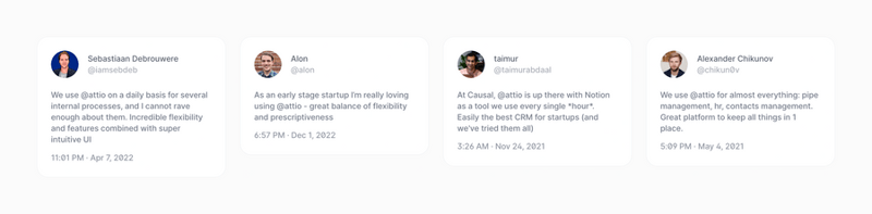 Attio
				testimonial ui component