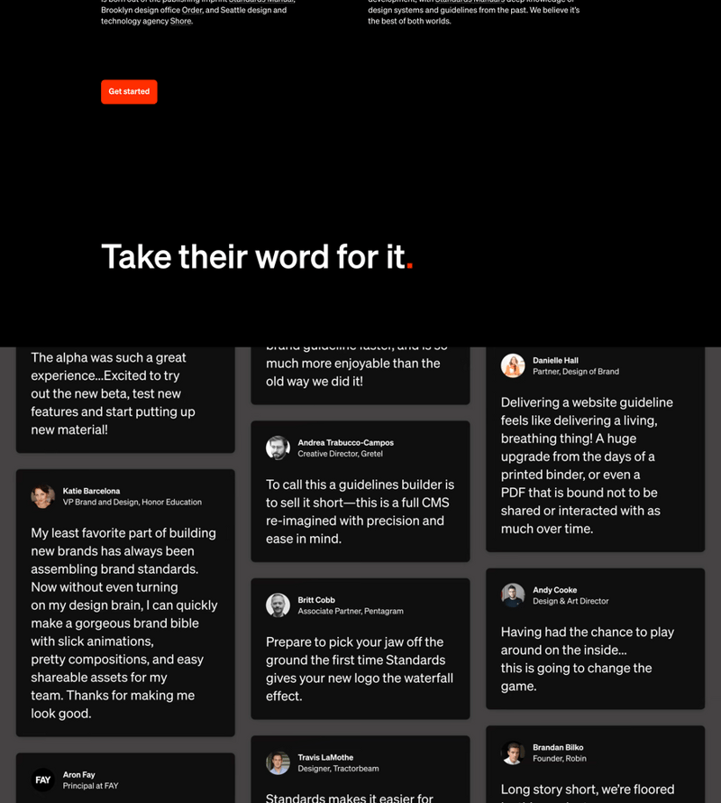 Standards
				testimonial ui component