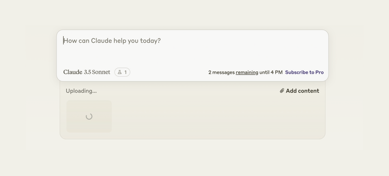 Claude
				file upload input ui component