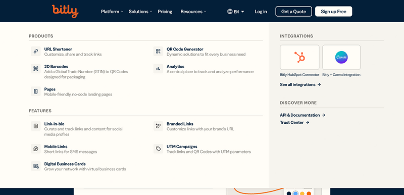Bitly
				flyout menu ui component