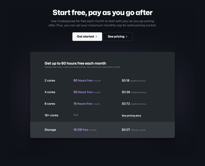 Github
				pricing section ui component