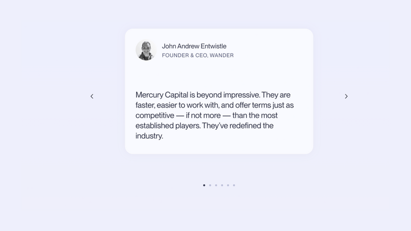 Mercury
				testimonial ui component