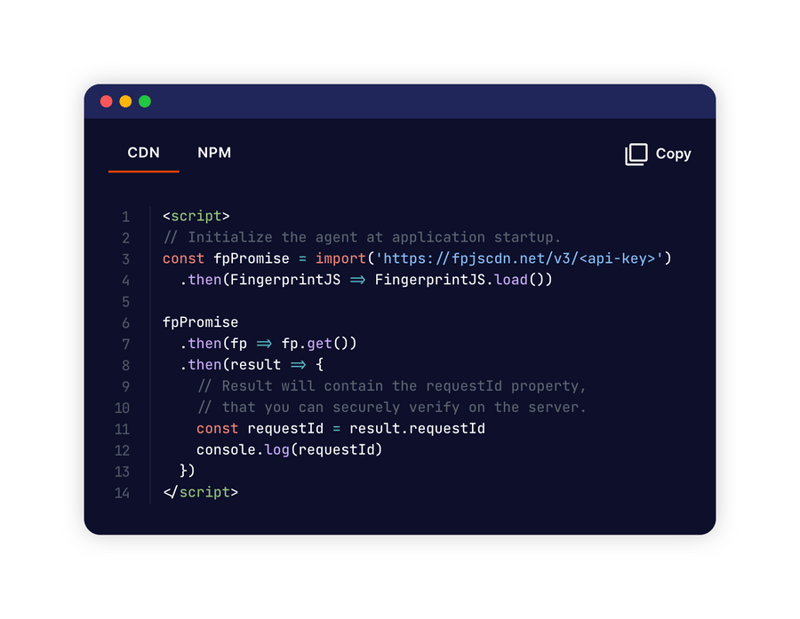 Fingerprint
				code block ui component
