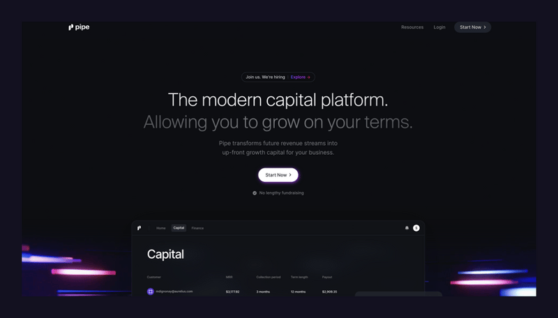 Pipe
				hero section ui component