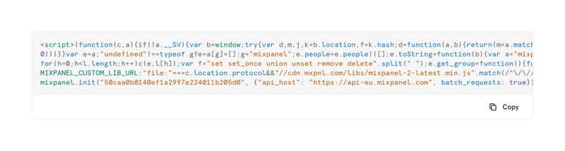 Mixpanel
				code block ui component