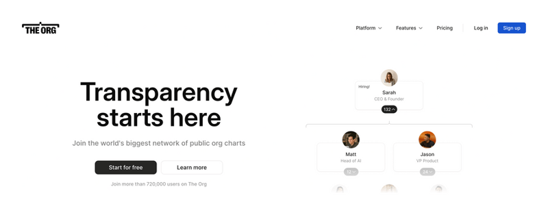 The org
				hero section ui component