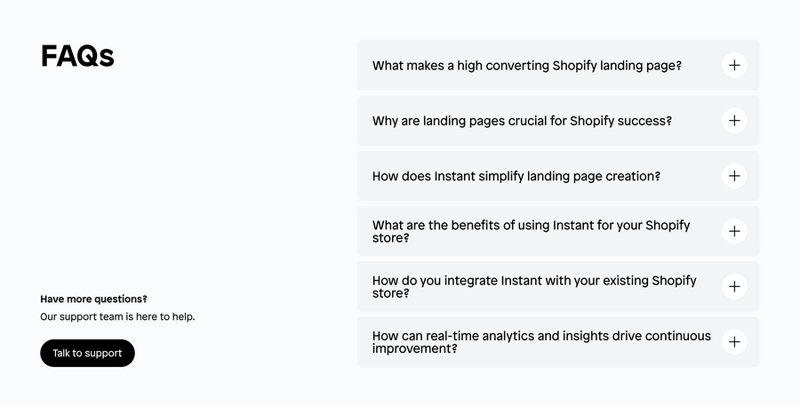 Instant
				faq ui component