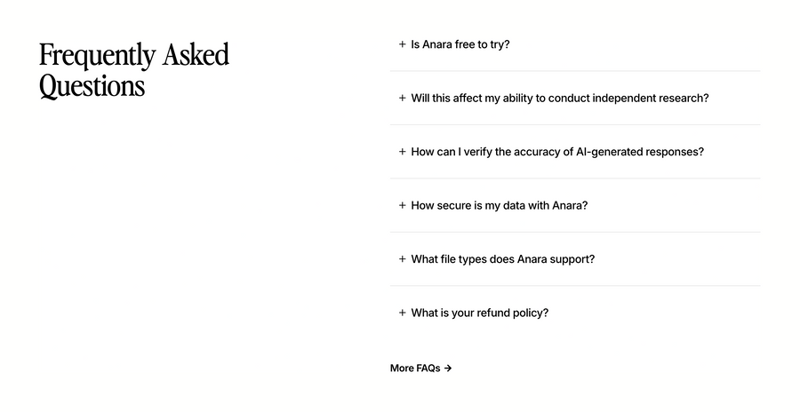 Anara
				faq ui component