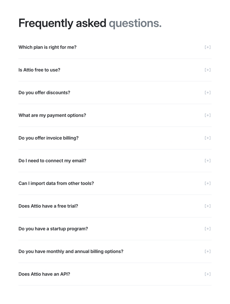 Attio
				faq ui component