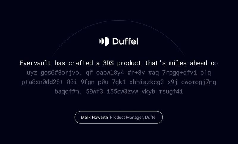 Evervault
				testimonial ui component