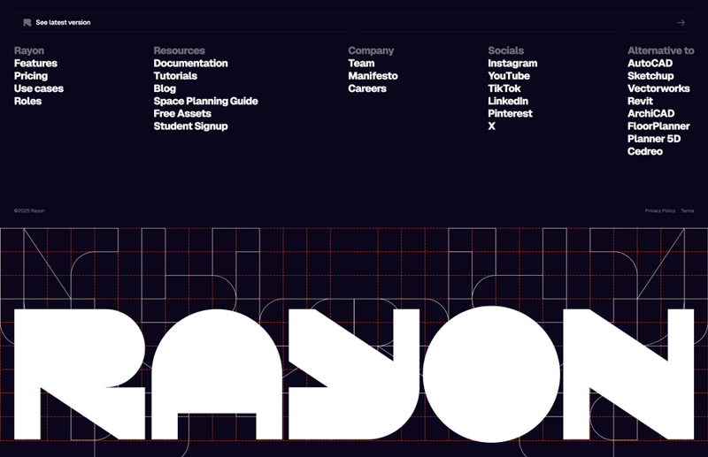 Rayon
				footer ui component