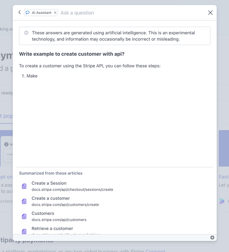 Stripe
				artificial intelligence ui component