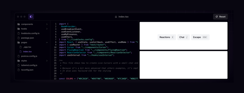 Liveblocks
				code block ui component