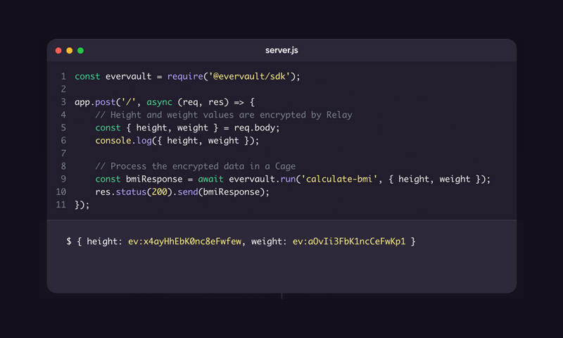 Evervault
				code block ui component