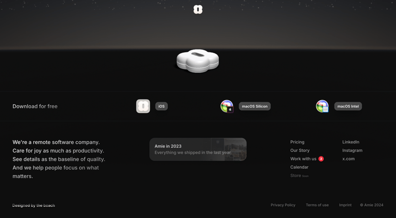 Amie
				footer ui component