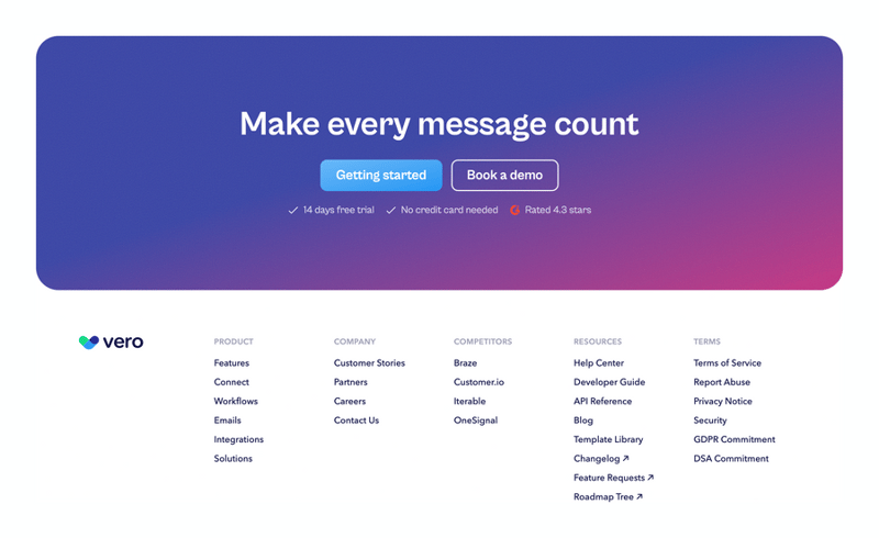 Vero
				footer ui component