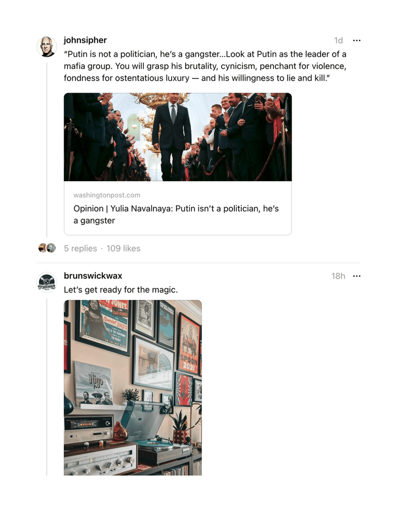 Threads
				timeline & history ui component