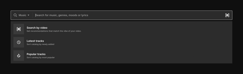 Epidemic Sound
				input search ui component