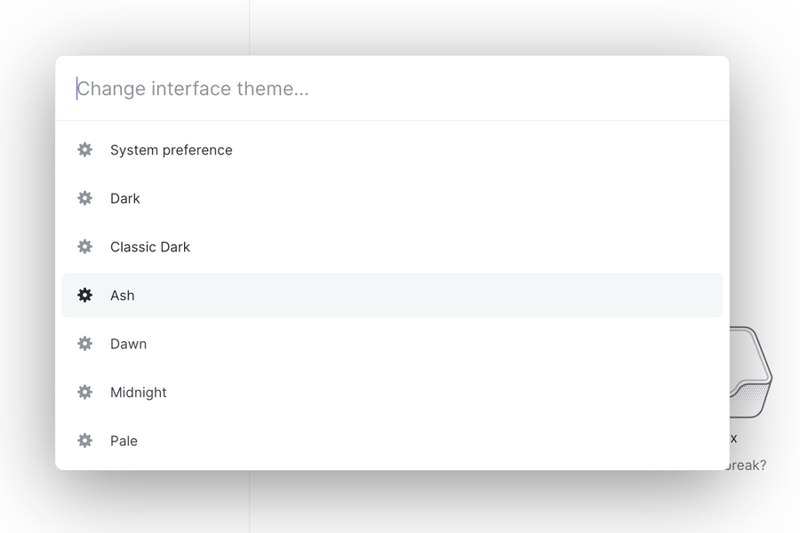 Linear
				theme settings ui component