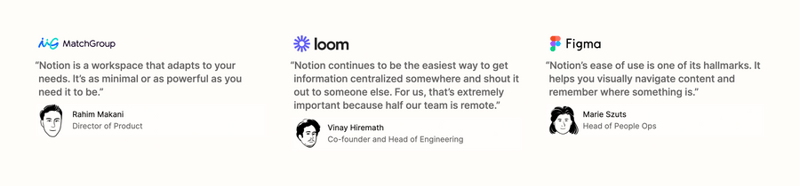 Notion
				testimonial ui component