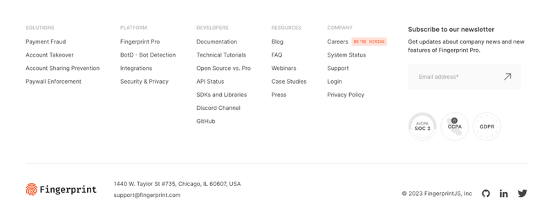Fingerprint
				footer ui component