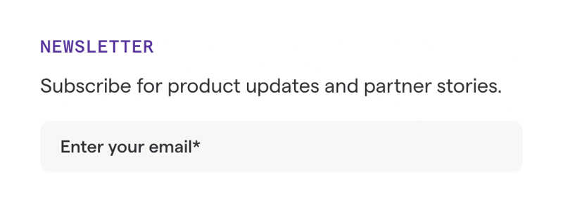Swell
				newsletter signup form ui component