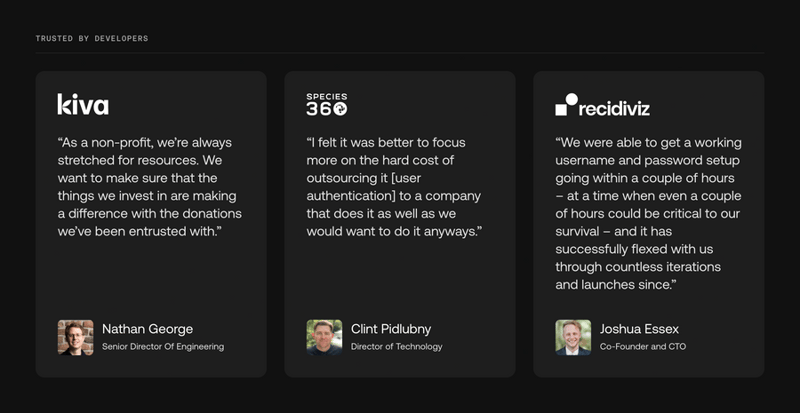 Auth0
				testimonial ui component