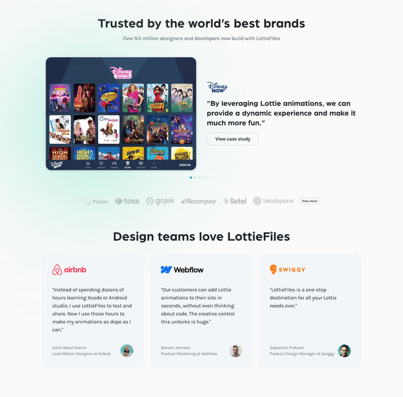 Lottie
				testimonial ui component