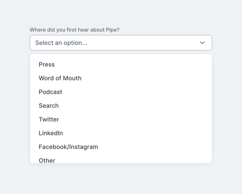 Pipe
				dropdown menu ui component