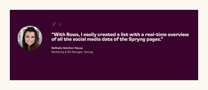 Rows
				testimonial ui component
