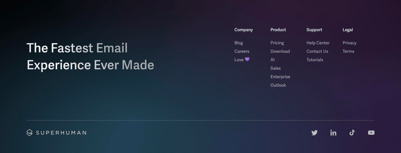 Superhuman
				footer ui component