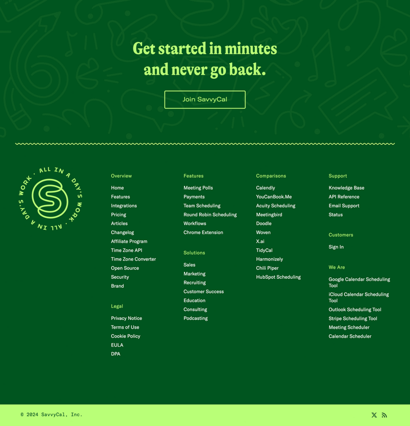 SavvyCal
				footer ui component