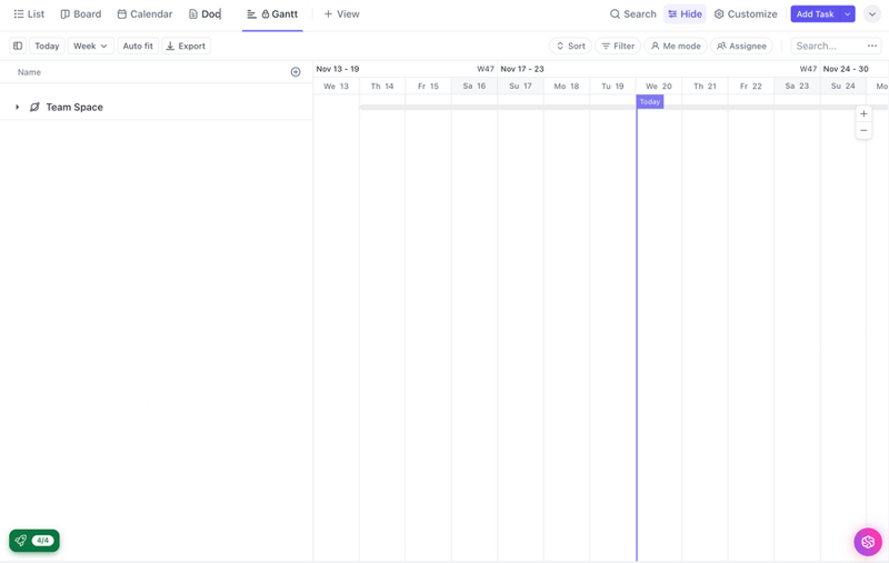 ClickUp
				timeline & history ui component