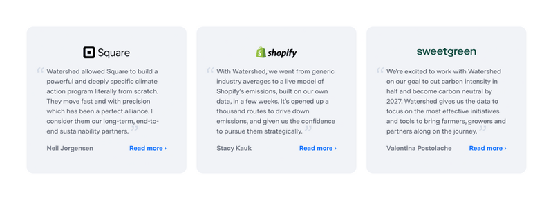 Watershed
				testimonial ui component