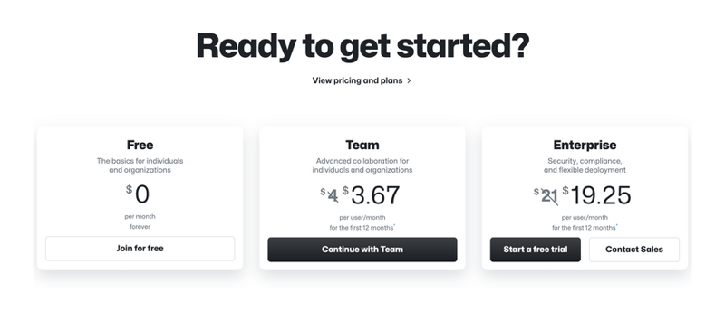 Github
				pricing section ui component