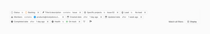 Linear
				sorting & filtering ui component