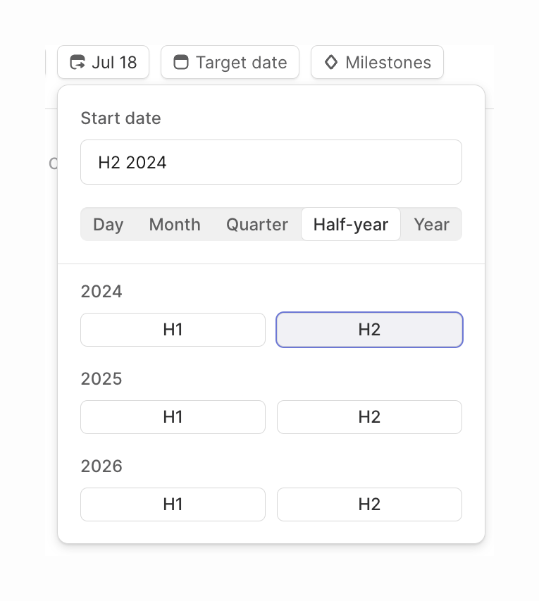 Linear
				datepicker ui component