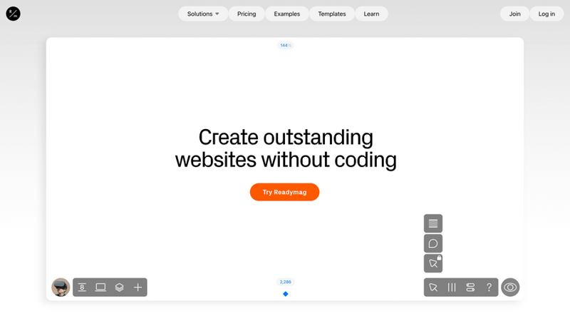Readymag
				hero section ui component