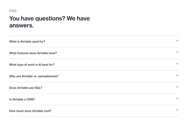 Airtable
				faq ui component
