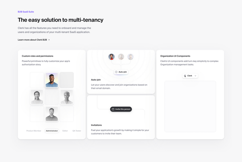 Clerk
				bento box ui component