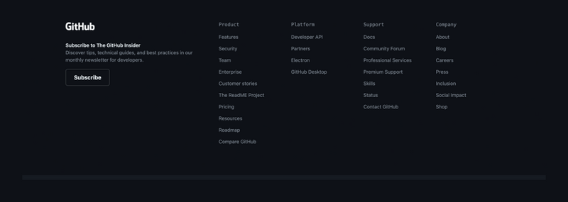 Github
				footer ui component