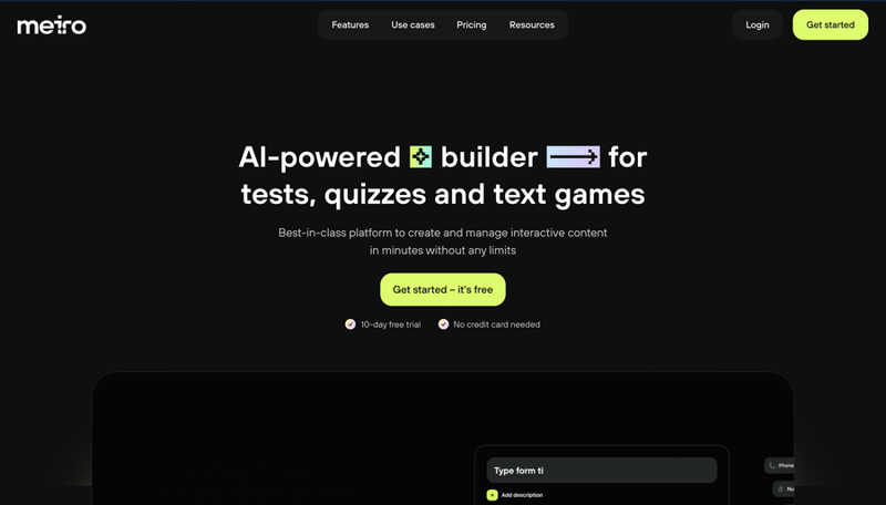 Meiro
				hero section ui component