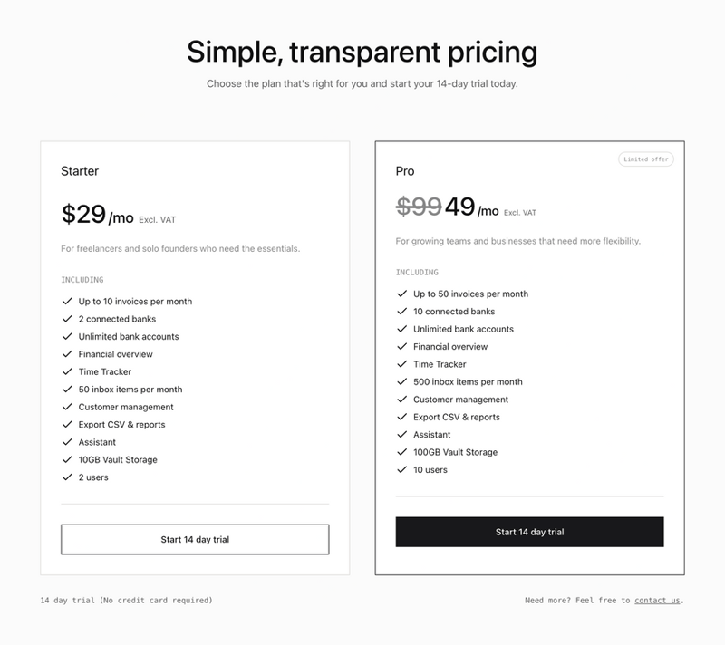 Midday
				pricing section ui component