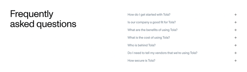 Tola
				faq ui component