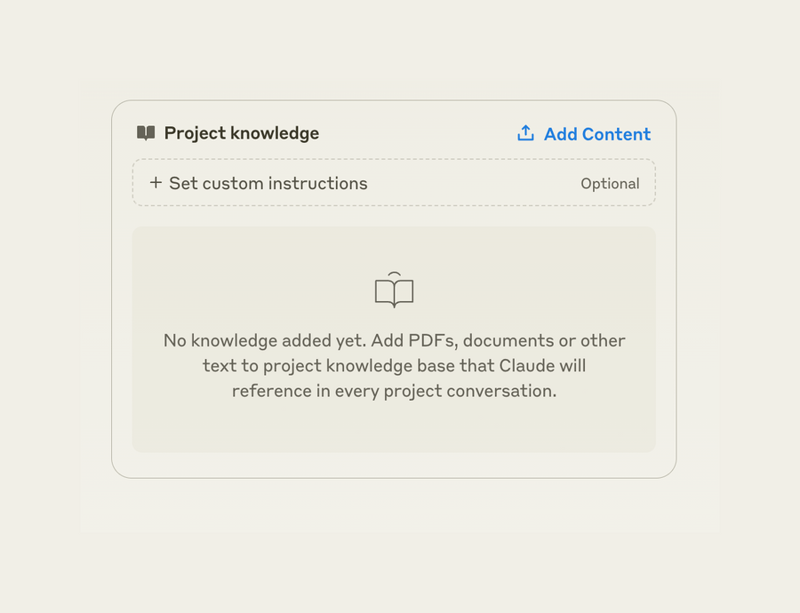 Claude
				empty state ui component